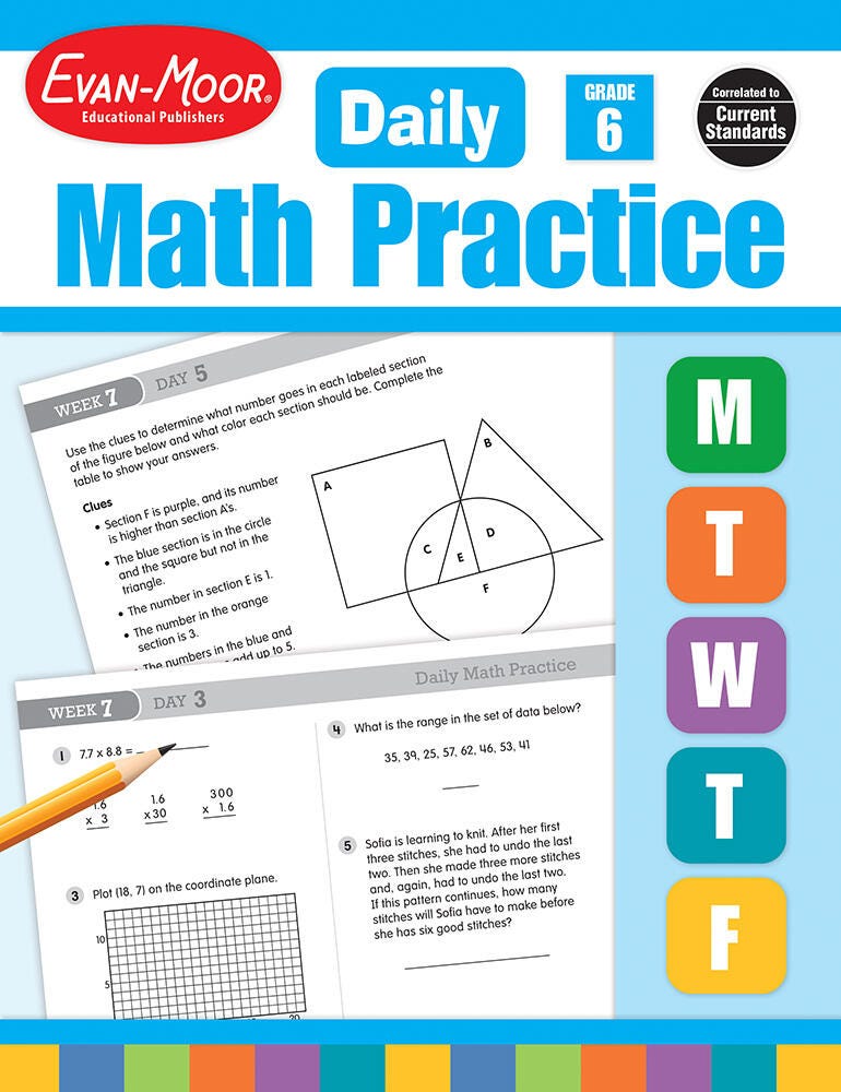 Evan-Moor Daily Math Practice, Grade 6 302284
